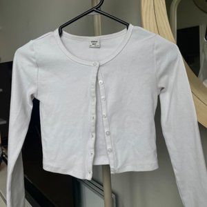 Aritzia/Sunday Best Button Up White Cardigan Top